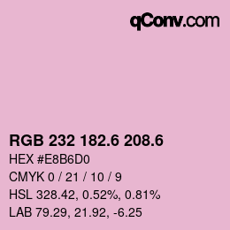 カラーコード: RGB 232 182.6 208.6 | qconv.com
