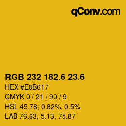 カラーコード: RGB 232 182.6 23.6 | qconv.com
