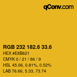 カラーコード: RGB 232 182.6 33.6 | qconv.com