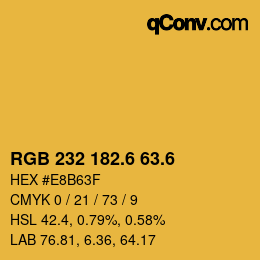 カラーコード: RGB 232 182.6 63.6 | qconv.com