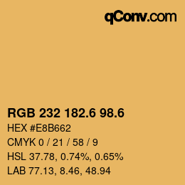 カラーコード: RGB 232 182.6 98.6 | qconv.com
