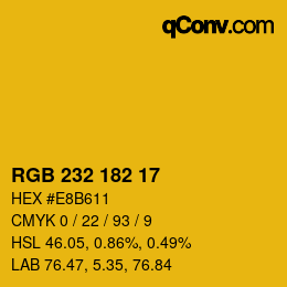 Color code: RGB 232 182 17 | qconv.com