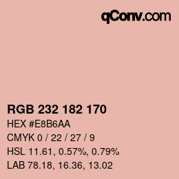 Color code: RGB 232 182 170 | qconv.com