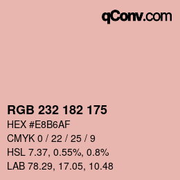 Color code: RGB 232 182 175 | qconv.com