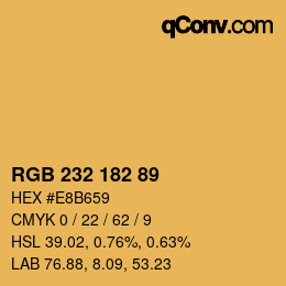 Color code: RGB 232 182 89 | qconv.com