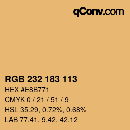 Color code: RGB 232 183 113 | qconv.com