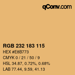 Color code: RGB 232 183 115 | qconv.com