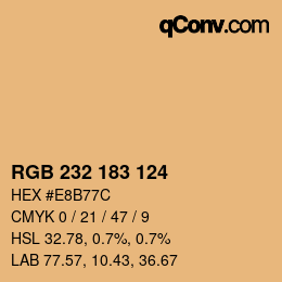 Color code: RGB 232 183 124 | qconv.com