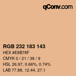 Farbcode: RGB 232 183 143 | qconv.com