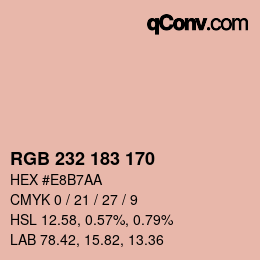 Color code: RGB 232 183 170 | qconv.com