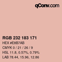Color code: RGB 232 183 171 | qconv.com