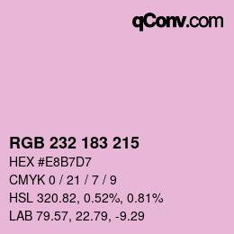 カラーコード: RGB 232 183 215 | qconv.com