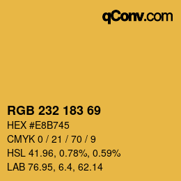 颜色代码: RGB 232 183 69 | qconv.com