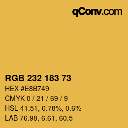 Color code: RGB 232 183 73 | qconv.com
