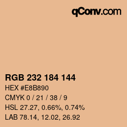 カラーコード: RGB 232 184 144 | qconv.com