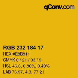 Color code: RGB 232 184 17 | qconv.com