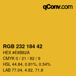 カラーコード: RGB 232 184 42 | qconv.com