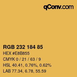 Code couleur: RGB 232 184 85 | qconv.com