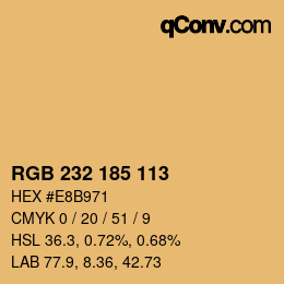 Color code: RGB 232 185 113 | qconv.com