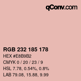 Color code: RGB 232 185 178 | qconv.com