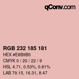 Color code: RGB 232 185 181 | qconv.com