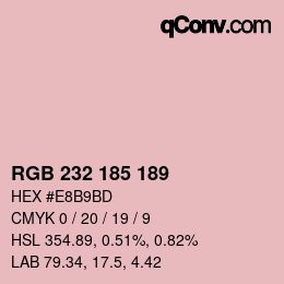 Color code: RGB 232 185 189 | qconv.com