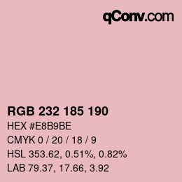 Color code: RGB 232 185 190 | qconv.com