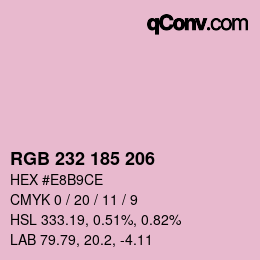 Color code: RGB 232 185 206 | qconv.com