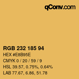 Color code: RGB 232 185 94 | qconv.com