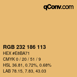 Color code: RGB 232 186 113 | qconv.com