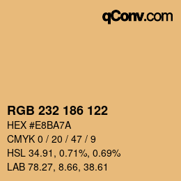 颜色代码: RGB 232 186 122 | qconv.com