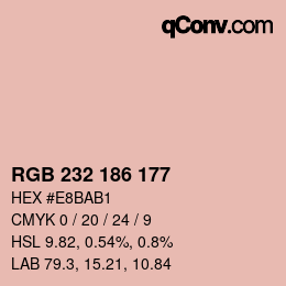 Código de color: RGB 232 186 177 | qconv.com