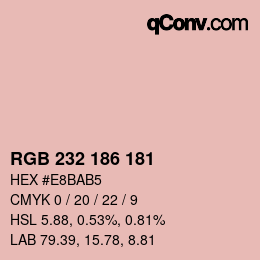カラーコード: RGB 232 186 181 | qconv.com
