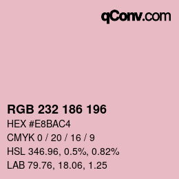Color code: RGB 232 186 196 | qconv.com