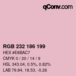 Color code: RGB 232 186 199 | qconv.com