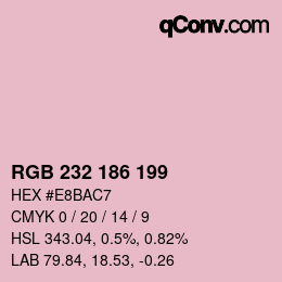 カラーコード: RGB 232 186 199 | qconv.com