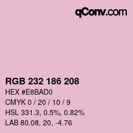 Color code: RGB 232 186 208 | qconv.com