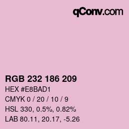 Color code: RGB 232 186 209 | qconv.com