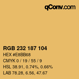 Color code: RGB 232 187 104 | qconv.com