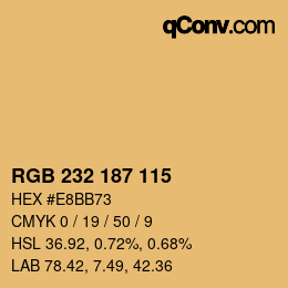 Color code: RGB 232 187 115 | qconv.com