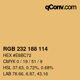 カラーコード: RGB 232 188 114 | qconv.com