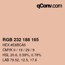 Color code: RGB 232 188 165 | qconv.com