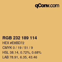 Color code: RGB 232 189 114 | qconv.com