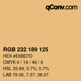 Code couleur: RGB 232 189 125 | qconv.com