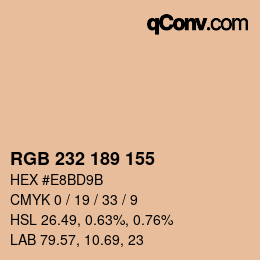 Color code: RGB 232 189 155 | qconv.com