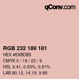 Color code: RGB 232 189 181 | qconv.com