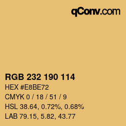 Color code: RGB 232 190 114 | qconv.com