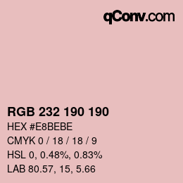 Color code: RGB 232 190 190 | qconv.com