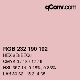 Color code: RGB 232 190 192 | qconv.com
