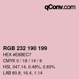 Color code: RGB 232 190 199 | qconv.com